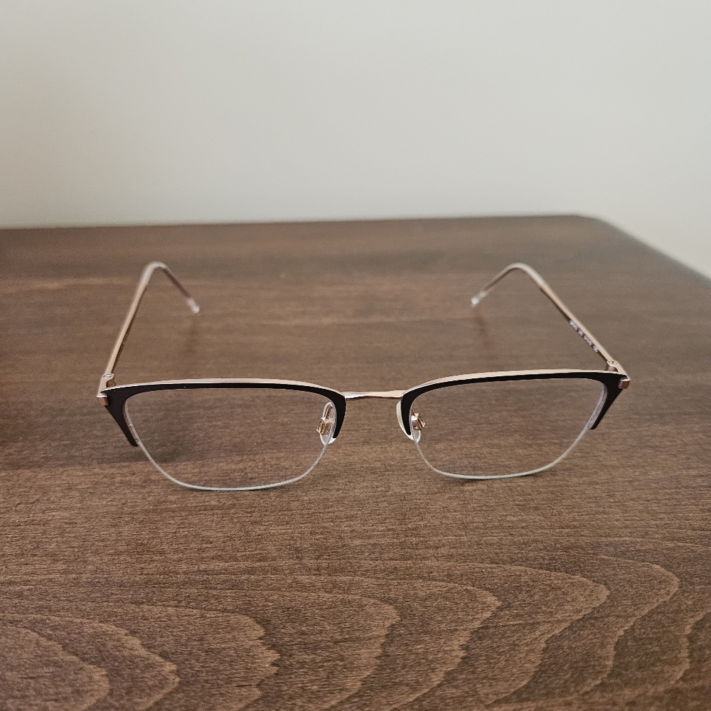 DKNY Brown and Gold Half-Rim Glasses